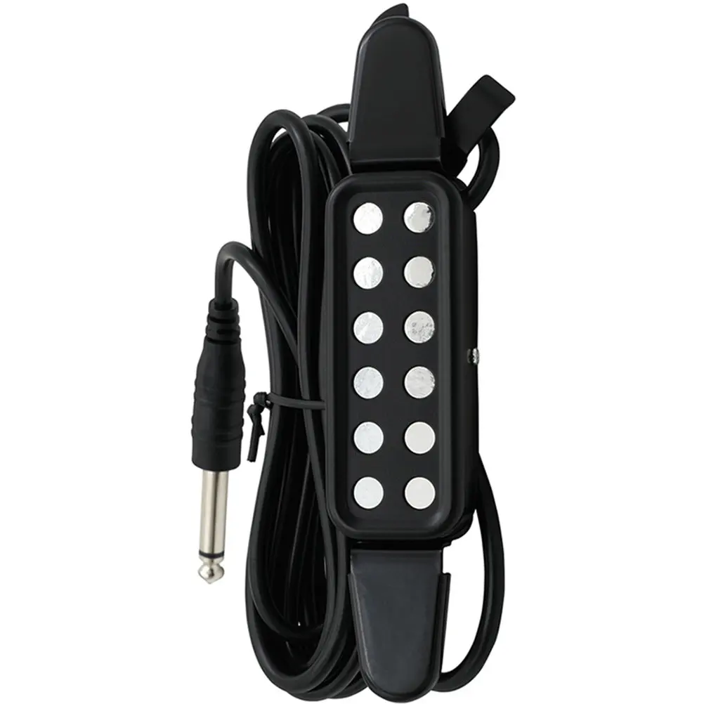 Guitar Pickup for Acoustic Folk Guitar Ukulele Banjo No Drilling Installation Lightweight Compact Buckle Design Portable Sound