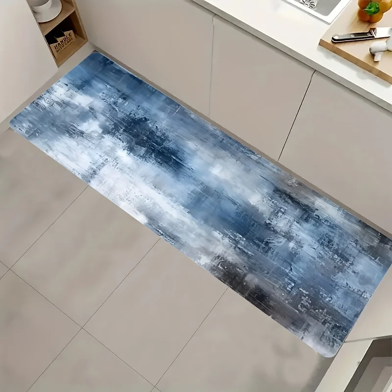 Geometric Trellis Kitchen Mat Interlocking Border Runner Rug Faux Wood Texture Traditional Hallway Floor Cushion Runner