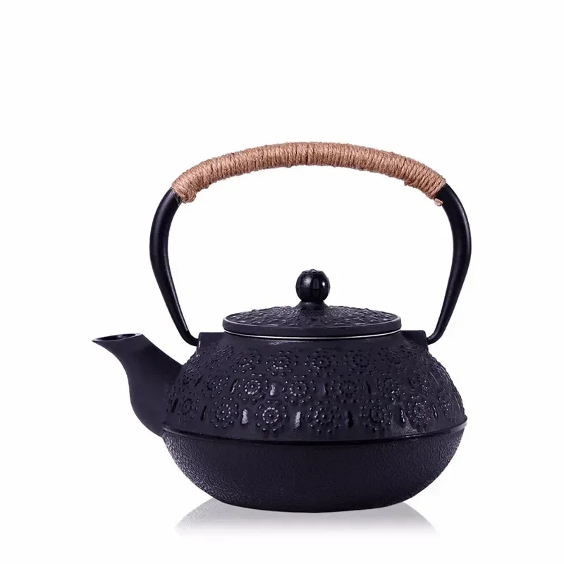 New 7 Chioces Cast Iron Teapot Set Japanese Tea Pot Tetsubin Kettle Enamel 900ml Kung Fu Infusers Metal With Strainer Net Filter image 4