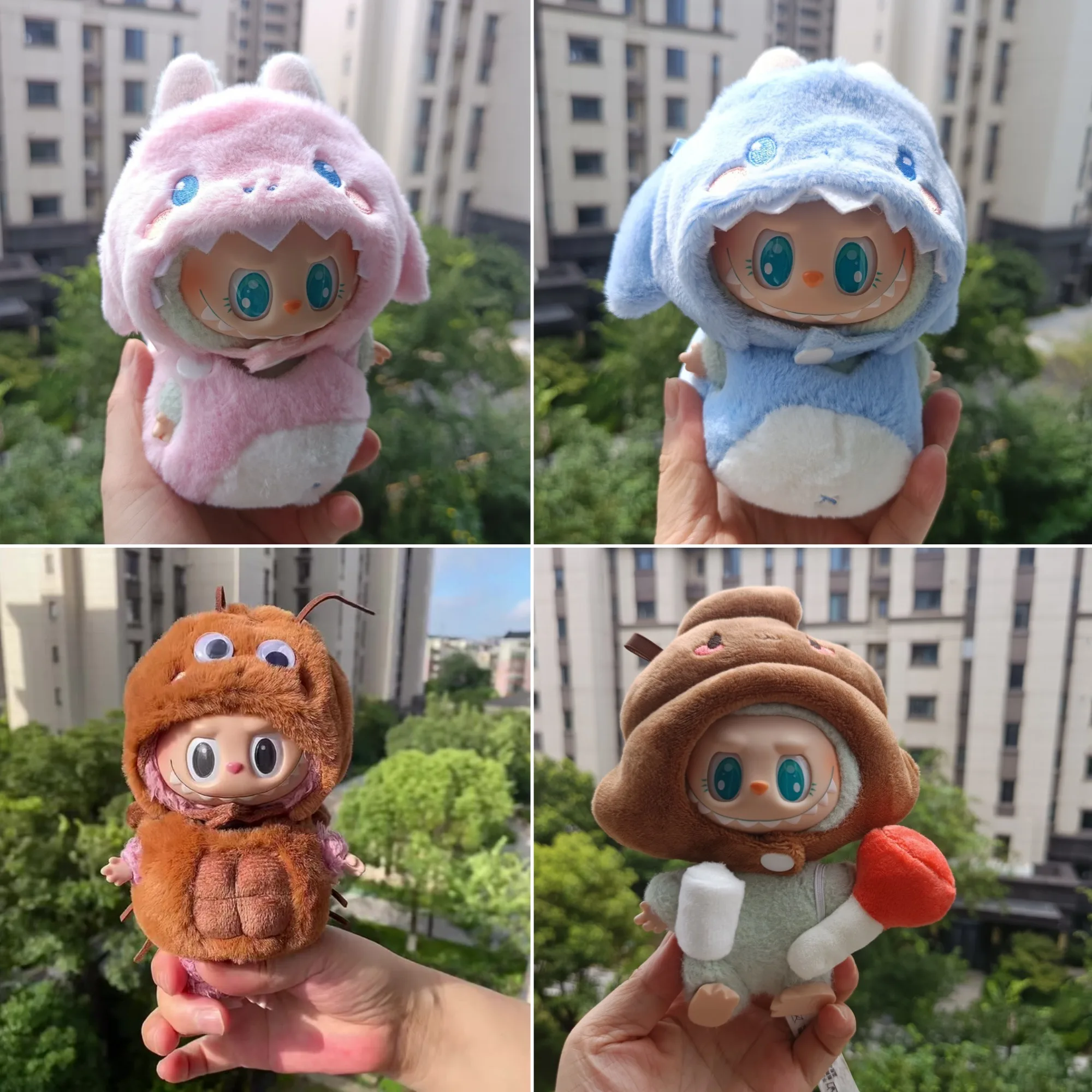 

Clothes For Labubu 15/17Cm Dolls Gen 1-3 Cute Animal Cockroach Poop Shark Onesie Clothing Accessories