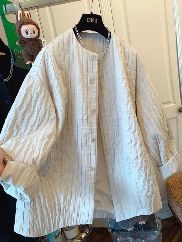 

Casual Sle plus Size 2300 Pou Autumn New round Ne Open Cardigan Trendy Match All Weather Display Coat Youth ular Lo...