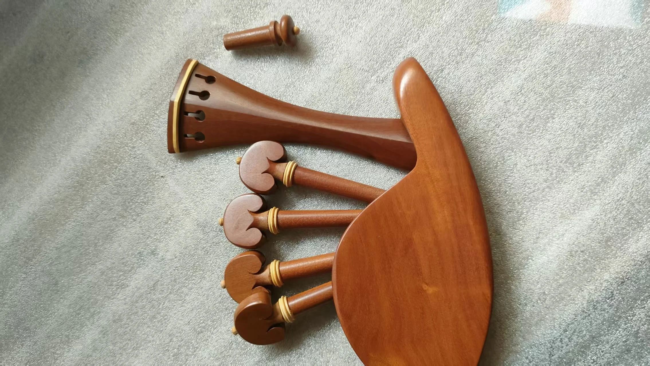 1 Set Jujube Wood Violin Parts with Boxwood Collar 4/4 Uninstalled