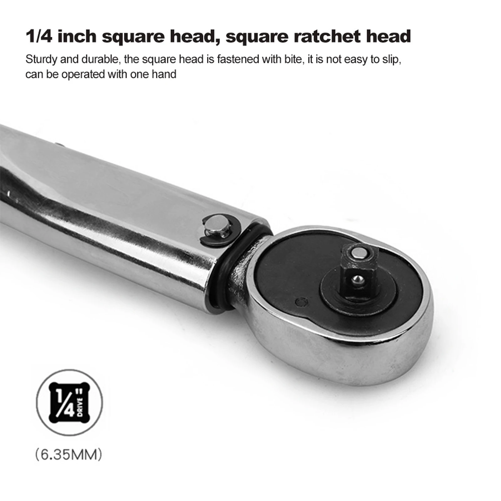 

1/4in 5‑25N Torque Wrench High Precision Quick Release 2‑Way Ratchet Preset Torsion Spanner