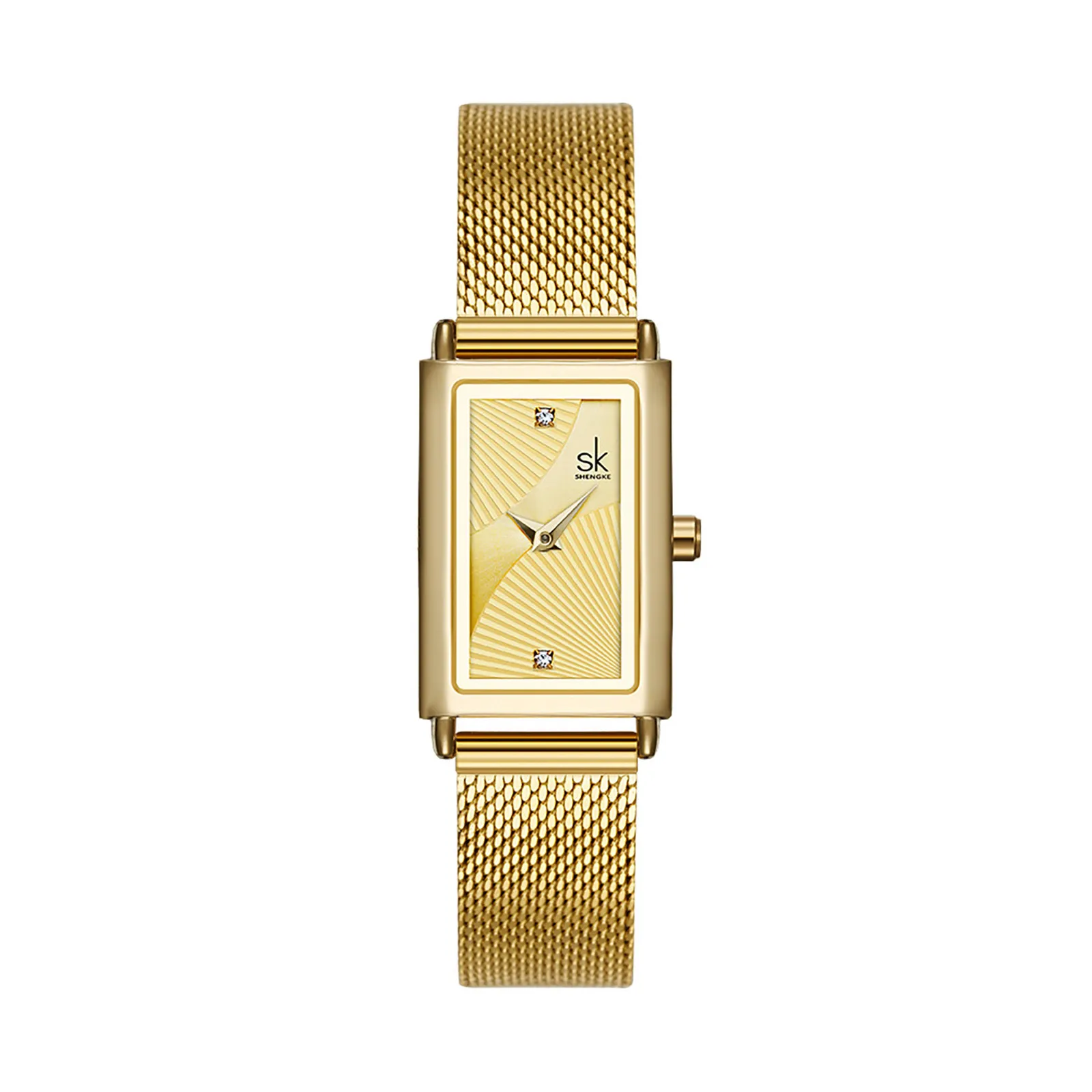 Reloj de cuarzo rectangular ultrafino para mujer, diseño de moda, relojes de mujer, correa de pulsera de malla de acero inoxidable