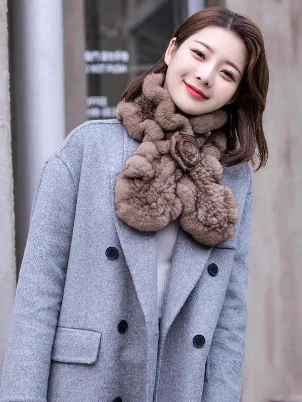 Elegant-foulard-en-fourrure-de-lapin-double-face-style-coreen-avec-dentelle-chaud-et-epais-ideal-pour-l'hiver-et-l'automne-accessoire-de-mode-pour-femmes-protege-cou