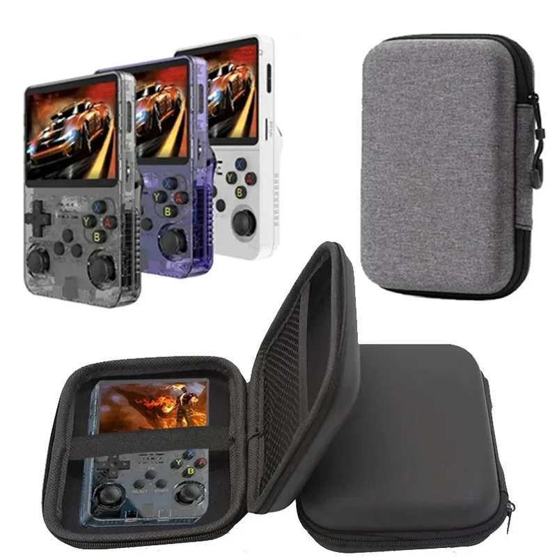 Bolsa de armazenamento portátil para console de jogos r36s r35s, estojo de transporte à prova d'água, capa de proteção de eva para acessórios de jogos r36s
