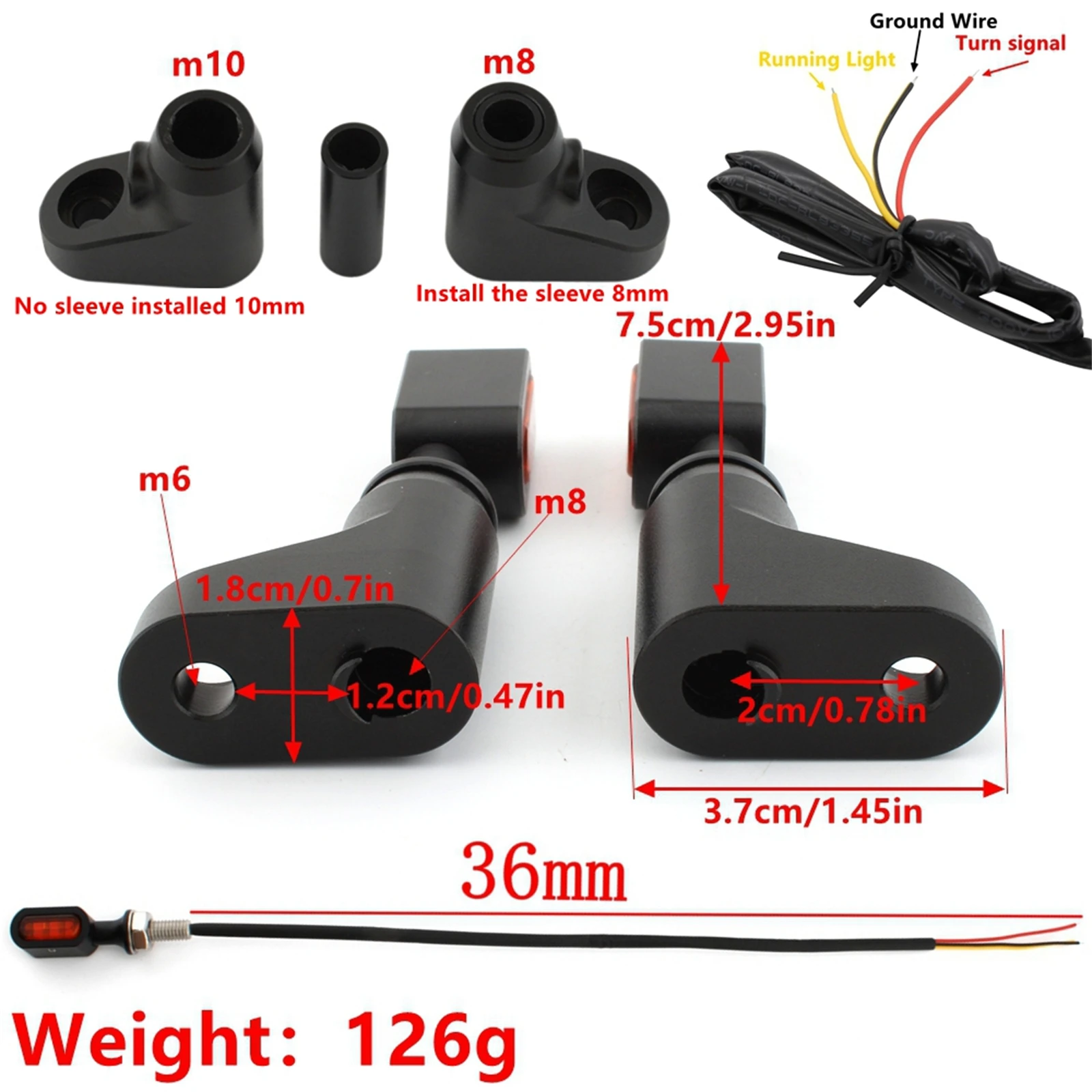 Motorcycle Turn Signal LED Light Bracket Set For Triumph STREET Twin T100 T120 Scrambler Speed Twin