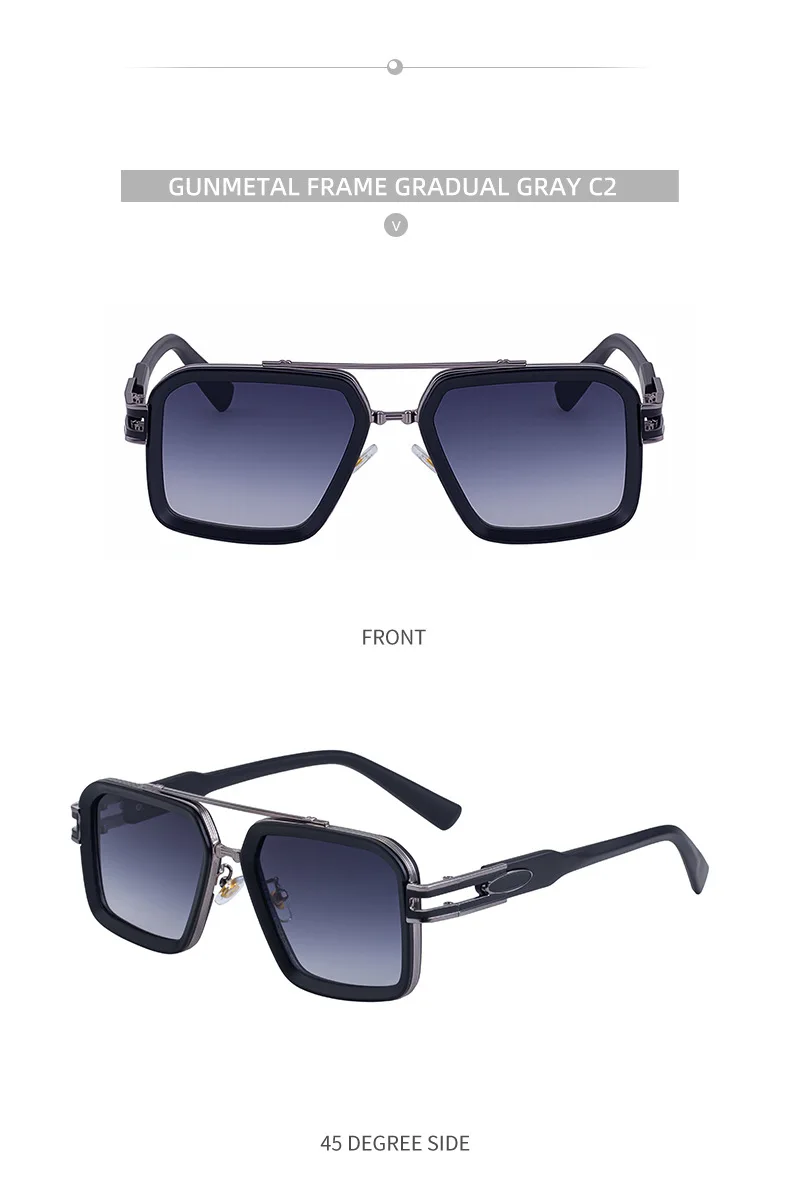 Übergroße Steampunk Quadratische Sonnenbrille für Herren, Luxusmarke 2026, Vintage Outdoor-Fahrsonnenbrille, Trendige Doppelbrücken-Sonnenbrille – Detail 10