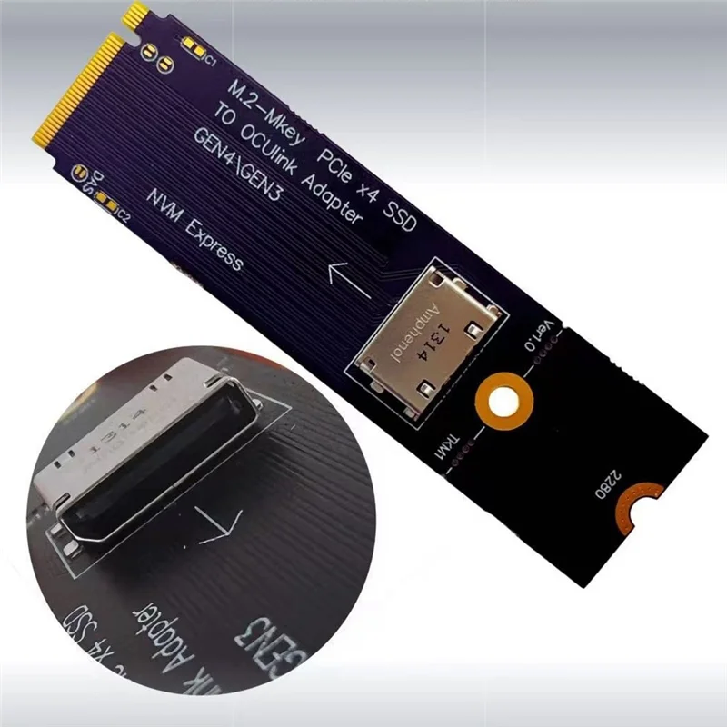 -PQWN M.2 M-Key Pcie X4 SSD para U.2 Oculink SFF-8612 Adaptador Gen4/Gen3 para 2,5 polegadas NVME U.2 (SFF 8639)SSD PCI-E NGFF Riser Card
