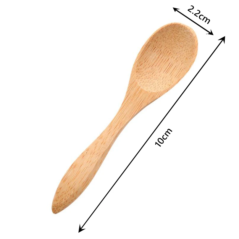 5Pcs Reusable Mini Bamboo Wooden DIY Skincare Mask Spoon Eco-Friendly Household Small Honey Powder Spoon Engraving Logo