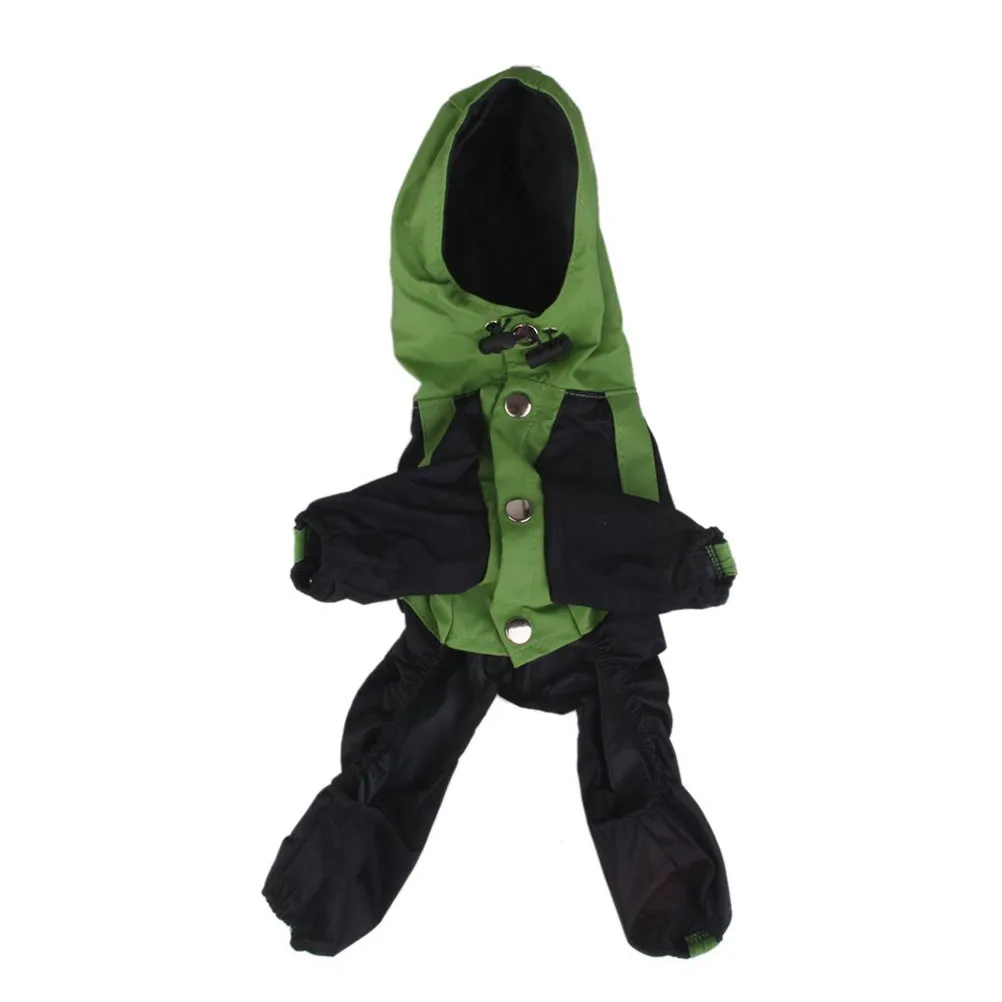 Dog Rain Coat Hooded Waterproof for Small Dogs Lightweight Breathable Pet Raincoat with Button Closure Elastic Cuffs Tail