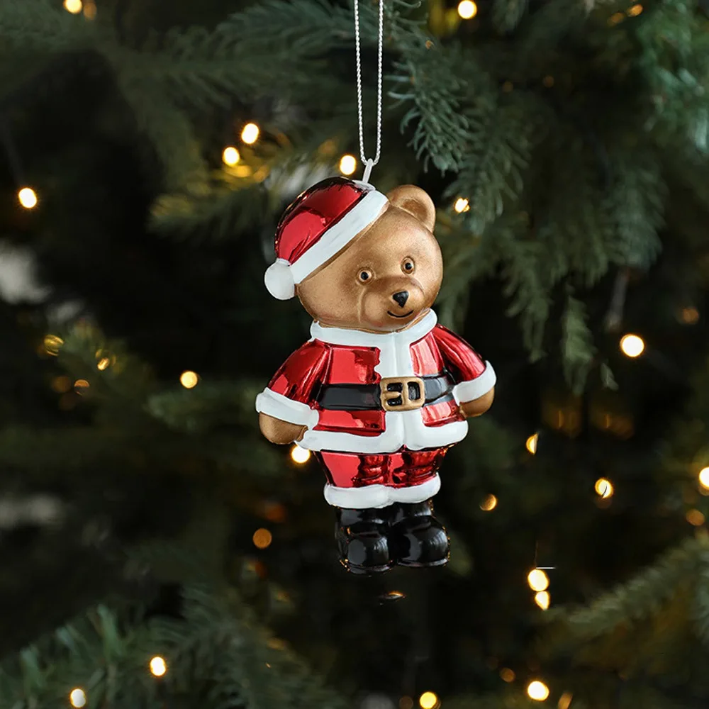 

Gold Christmas Tree Pendant Shimmering Cartoon Little Bear Squirrel Ornament Matte Finish Christmas House