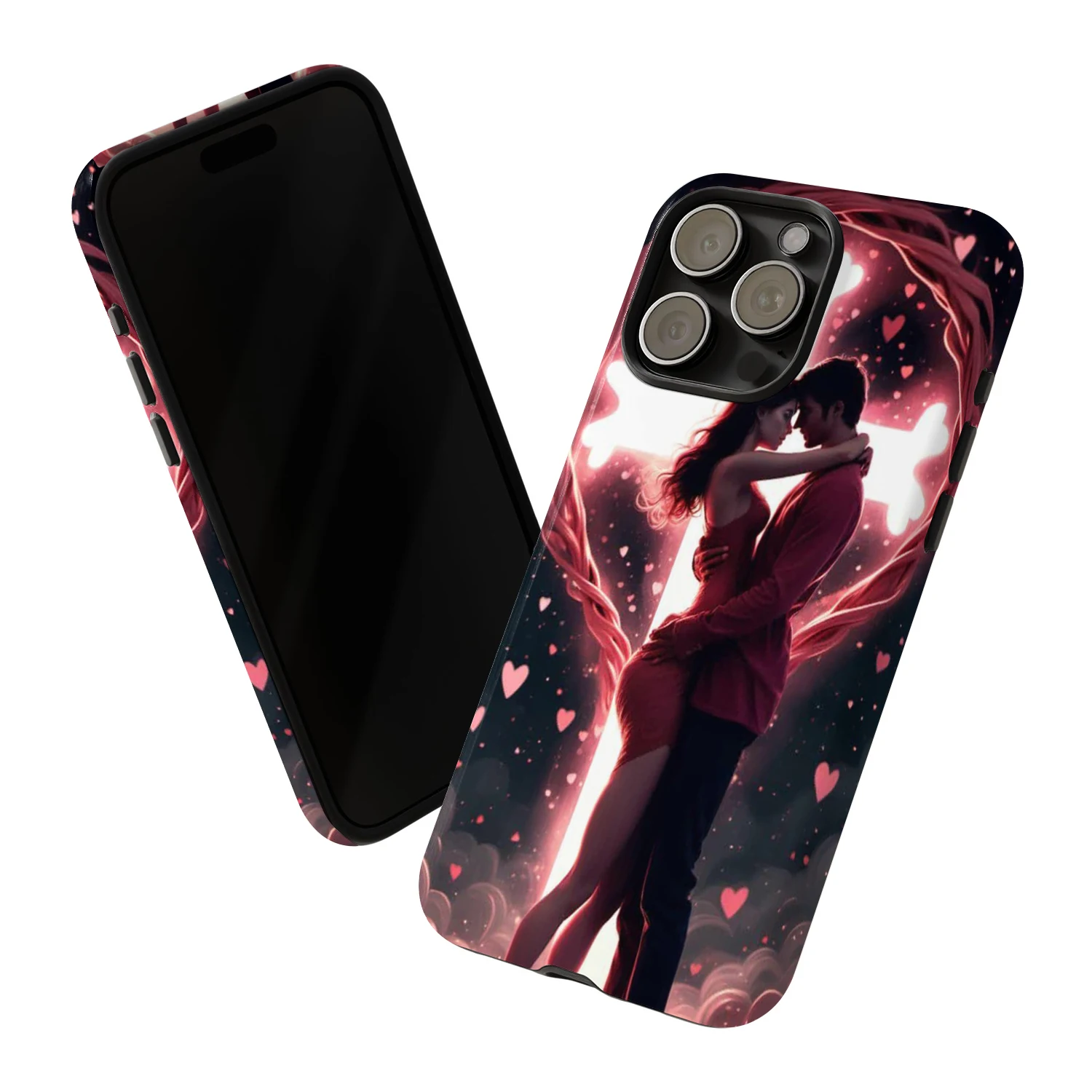 Casing Ponsel Keras Pecinta Romantis untuk Iphone 16E 11 12 13 14 15 16 Pro Max 15Plus 16Plus 14Plus 13Mini 12Mini XSMAX XR X 7 8 Plus