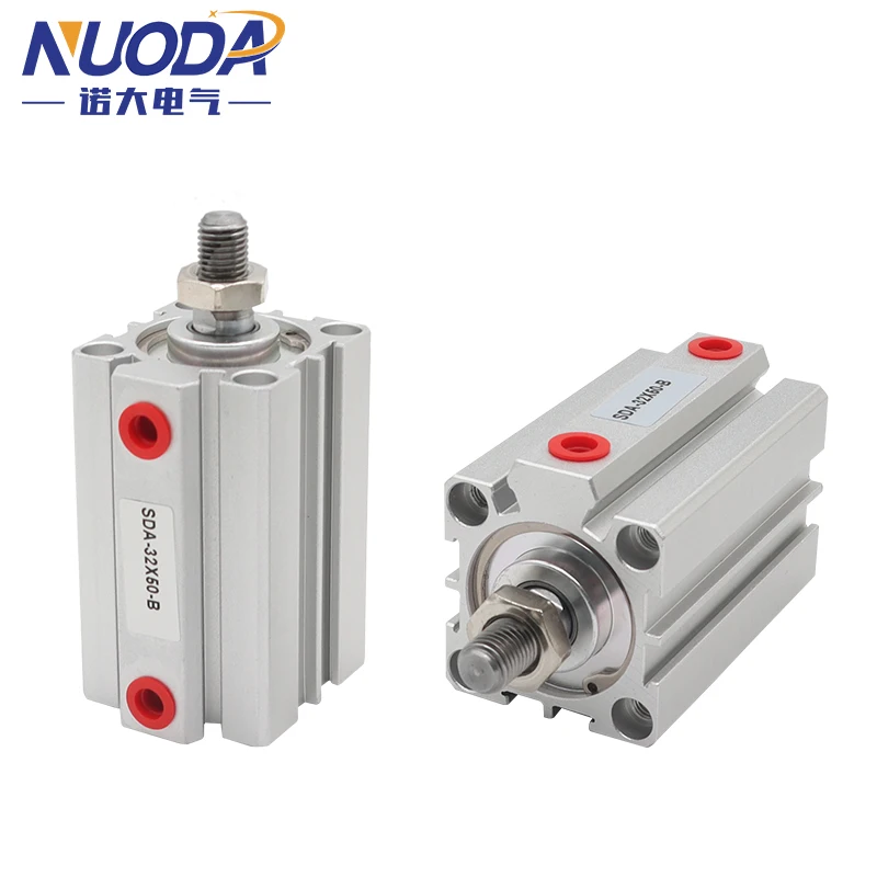 SDA B Series Male Thread Bore 12 16 20 25 32 40 50 63 80mm Stroke 5 10 20 25 30 40 45 50mm Air Pneumatic Compact Thin Cylinder