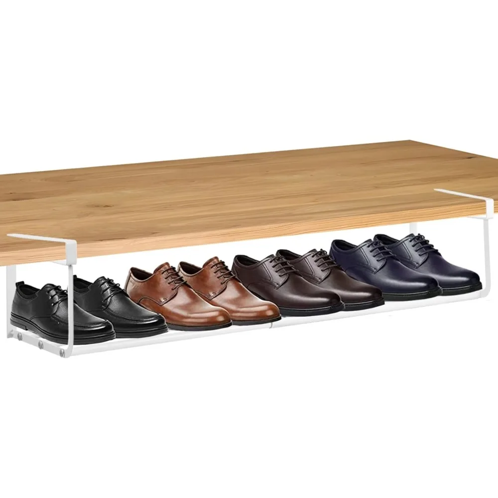 

Expandable Shoe Rack Organizer for Closet - 16.5”-31.5” Adjustable Under Cabinet Shelf Space Saving Hanging Metal Shoe