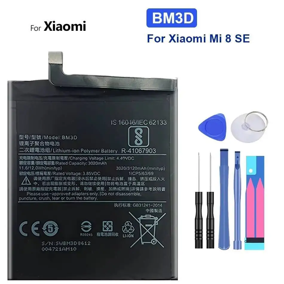 

Long-Lasting BM3D Mobile Phone Battery For Xiaomi MI 8 SE 3020Mah