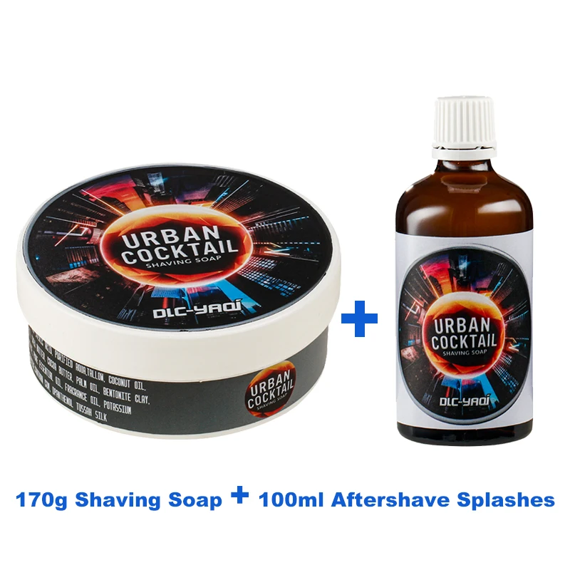 2026 YAQI Urban Cocktail God of Shaving Aftisan 170g Shaving Soap And 100ml Alcohol-Free Aftershave Lotion Men's Grooming Kit