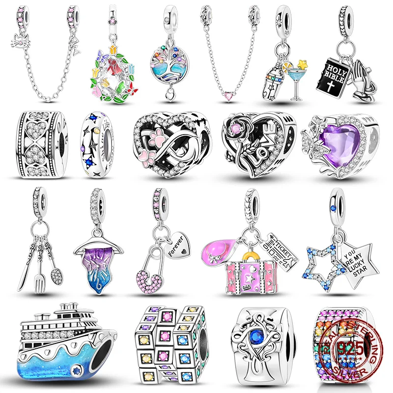 

100% 925 Sterling Silver Bible and Praying Hands Charms Fit 925 Original Bracelets DIY Women Jewelry Making Birthday Gift