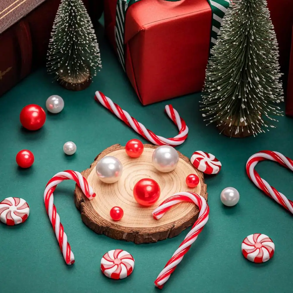 Conjunto de Enchimento com Grânulos De Cana De Doces, Enfeites De Vaso Para Festas De Natal Festivo, Pérolas Falsas Para Casa Decoração De Mesa, Festa