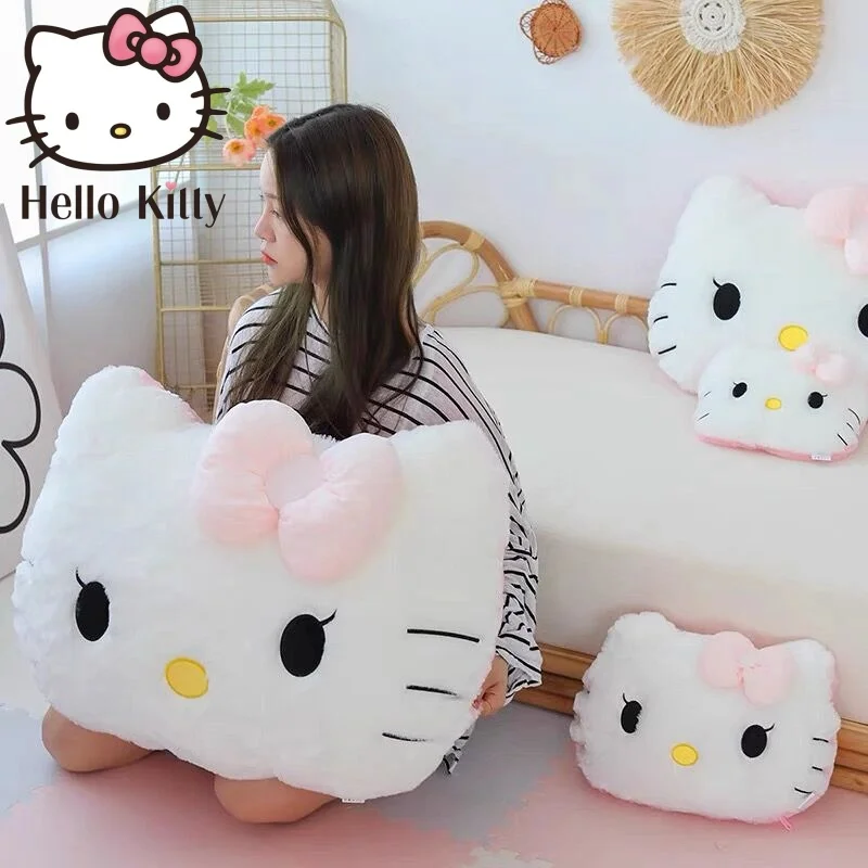 

Big 80cm Hello Kitty Plush Toys Sanrio Anime Peripherals Hello Kitty Blanket Kt Cat Stuffed Dolls Pillow Decoration Gifts Toy