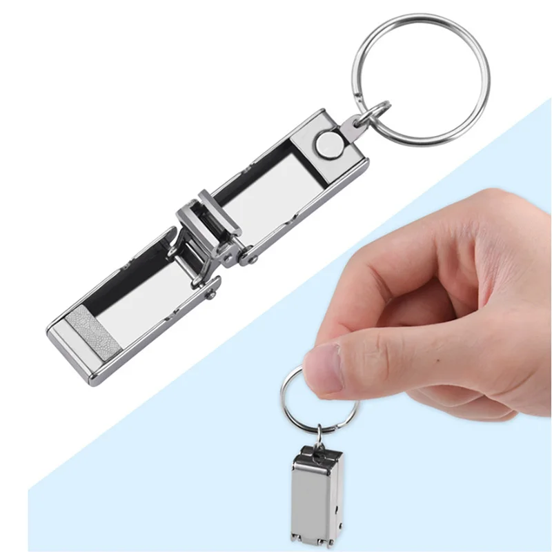 *1PC Stainless Steel Mini Folded Nail Clipper With Key Ring Handle Rotary Nail Clipper Nail Accessories And Tools Small Scissor