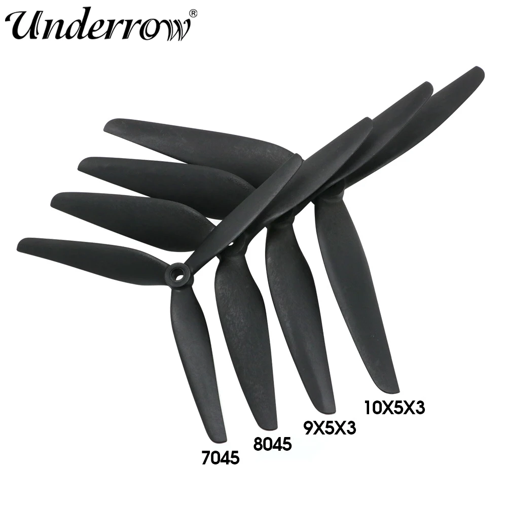 1Pairs  7045/ 8045 /9050 /1050 3-Blade Carbon Nylon Propeller Props CW CCW 7inch/8inch/9inch/10inch For RC Multirotor FPV Drone