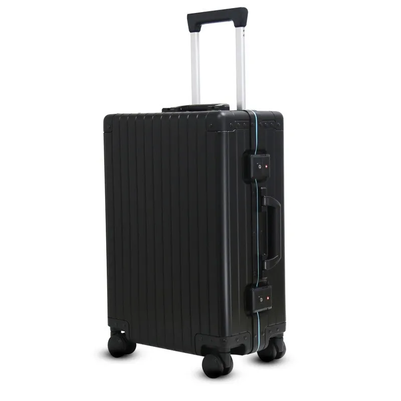 Trendy advanced aluminum alloy rolling luggage, unisex business travel case, 20 inch