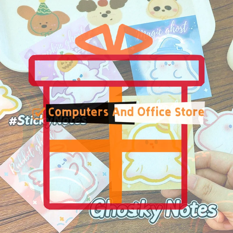 1/4Pcs Halloween Ghost Sticky Notes Set Cute Cartoon Die Cut Memo Pad Reusable Aesthetic Stationery for Kids School Office Gift