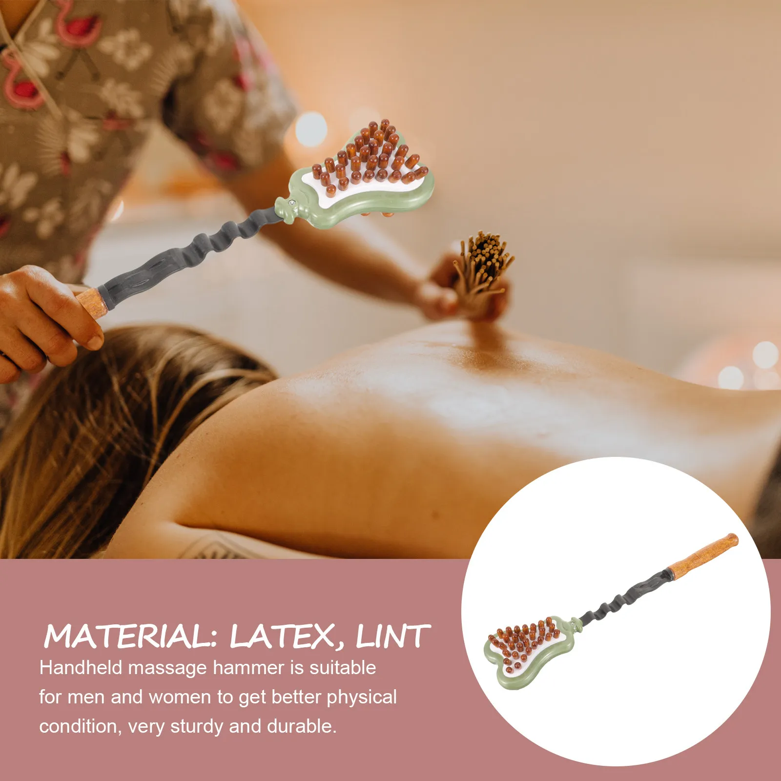 

Portable Wood Massage Hammer Durable Knock Tool for Back Shoulder Arm Thigh Body Massager Back Massager Massage Hammer