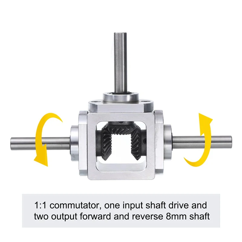 

【Flash Deal】2X Gear-Box 90 Degree Right Angle Bevel-Gearbox 1:1 Reversing Double Output Shaft 1 Module 20 Teeth Bevel Gear