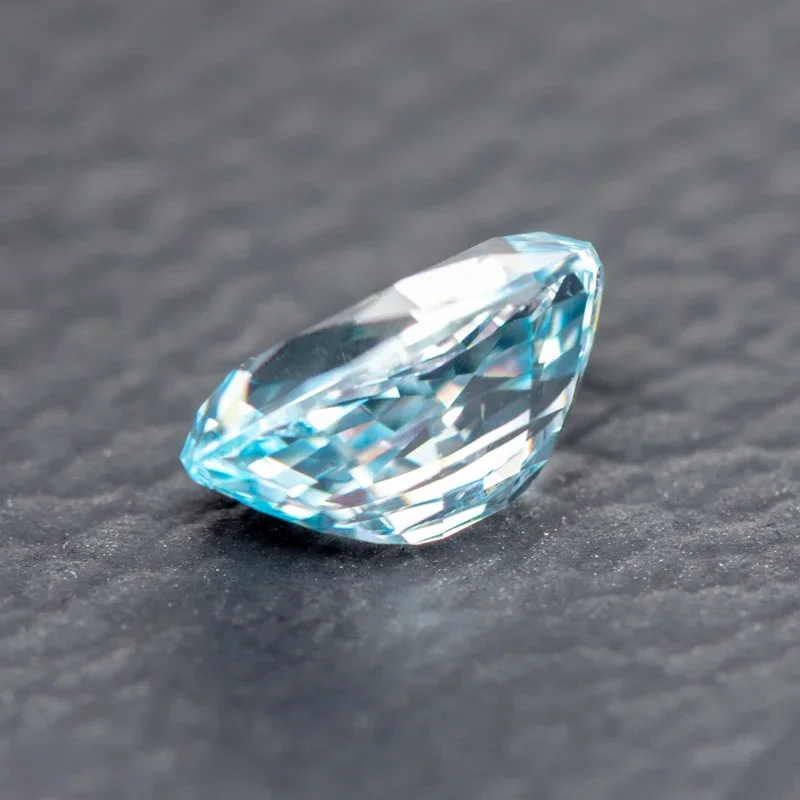 Laboratório cultivado safira aquamarine em forma oval encantos pedra preciosa para mulher diy anel colar brincos materiais principais com certificado