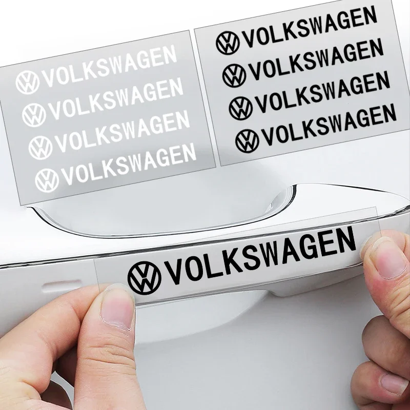 

4Pcs Car Door Handle 3D Stickers Tire Rear View Mirror Decals For Volkswagen CC Polo 6R Golf 4 5 6 7 MK7 MK4 MK6 Passat B6 B8 T4