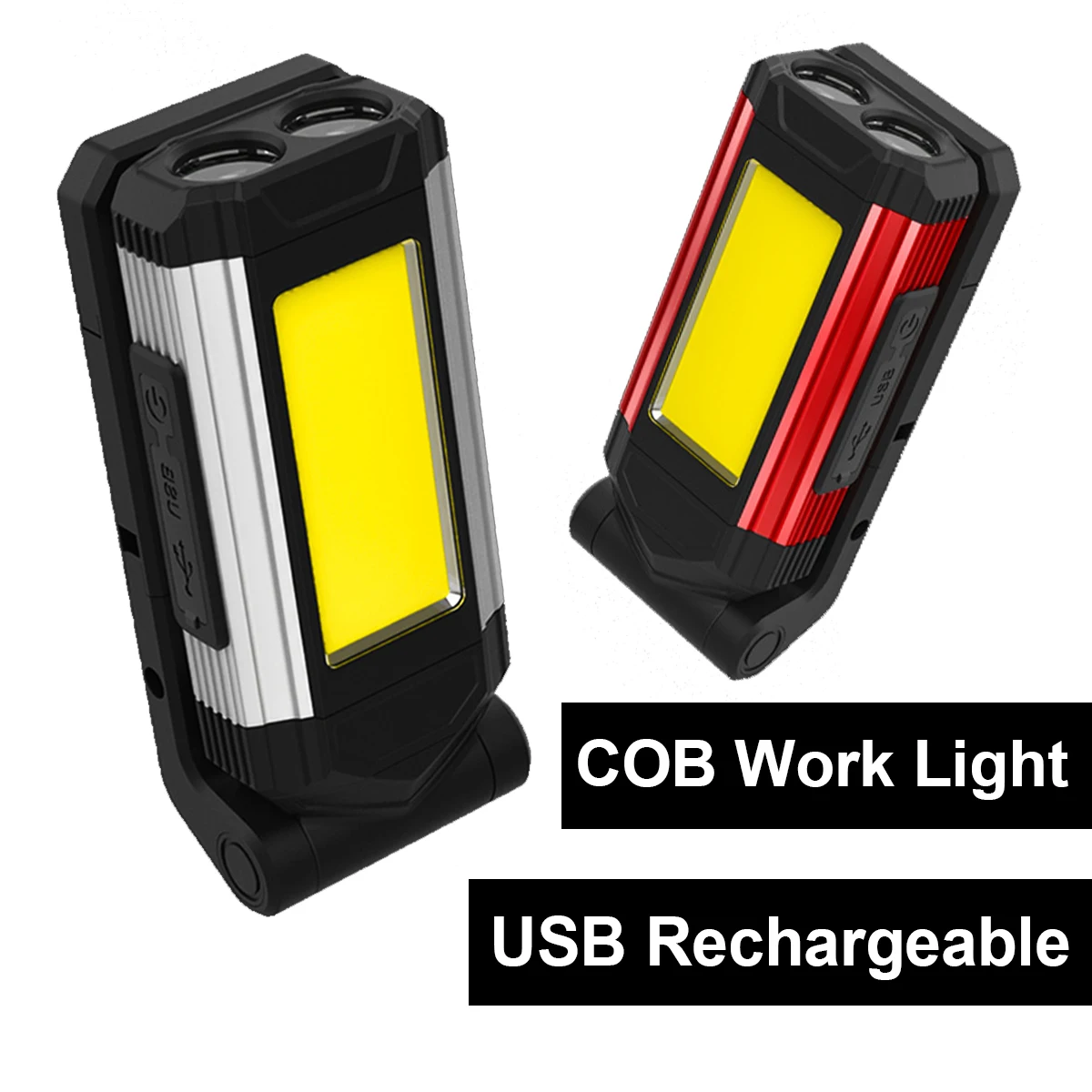 

Led Work Light 10w Rechargeable Working Hook Cob Flashlight Fold Waterproof Magnetic Usb Emergency Brightest Camping Flashlights
