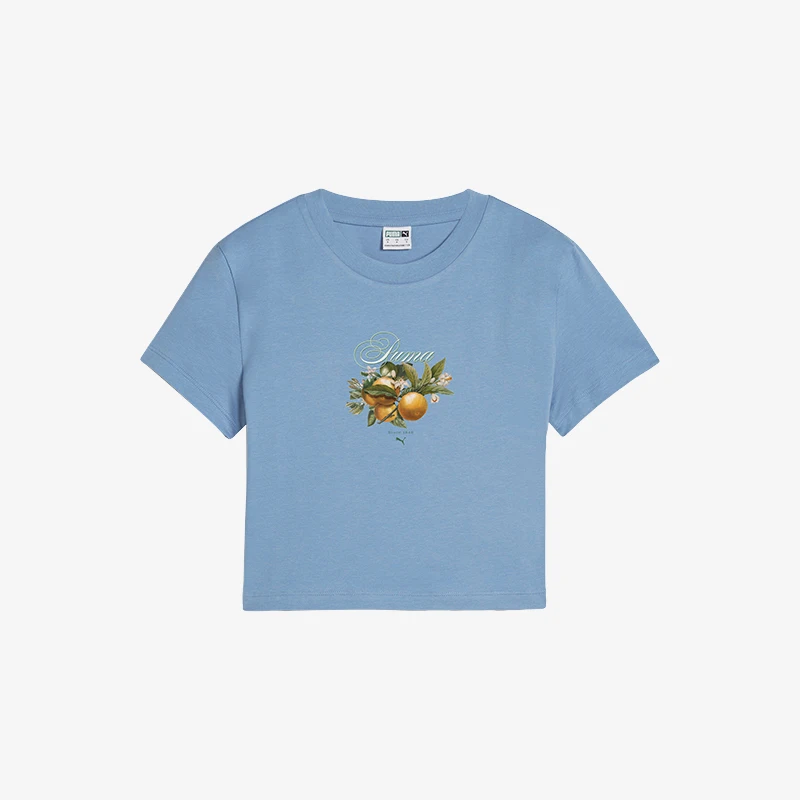 

Puma genuine 2024 new women's printed simple and fashionable casual short sleeved shirt 629401-20