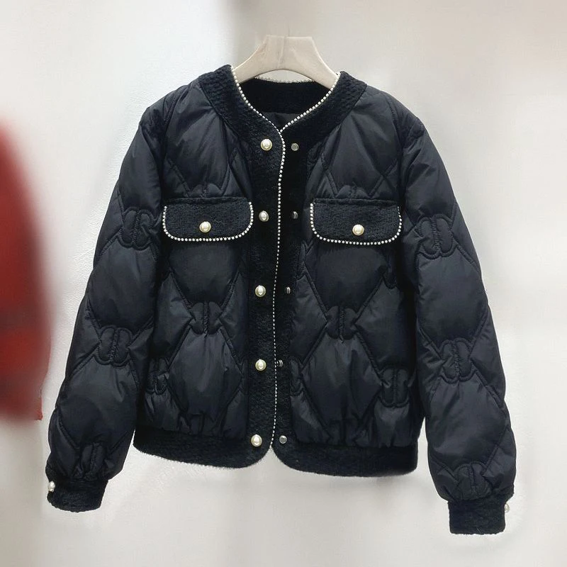 2024 Korean Fashion Small Fragrance Winter Jacket Ultra Light Warm Casual Coat Female Puffer Jacket Cotton Padded Overcoat