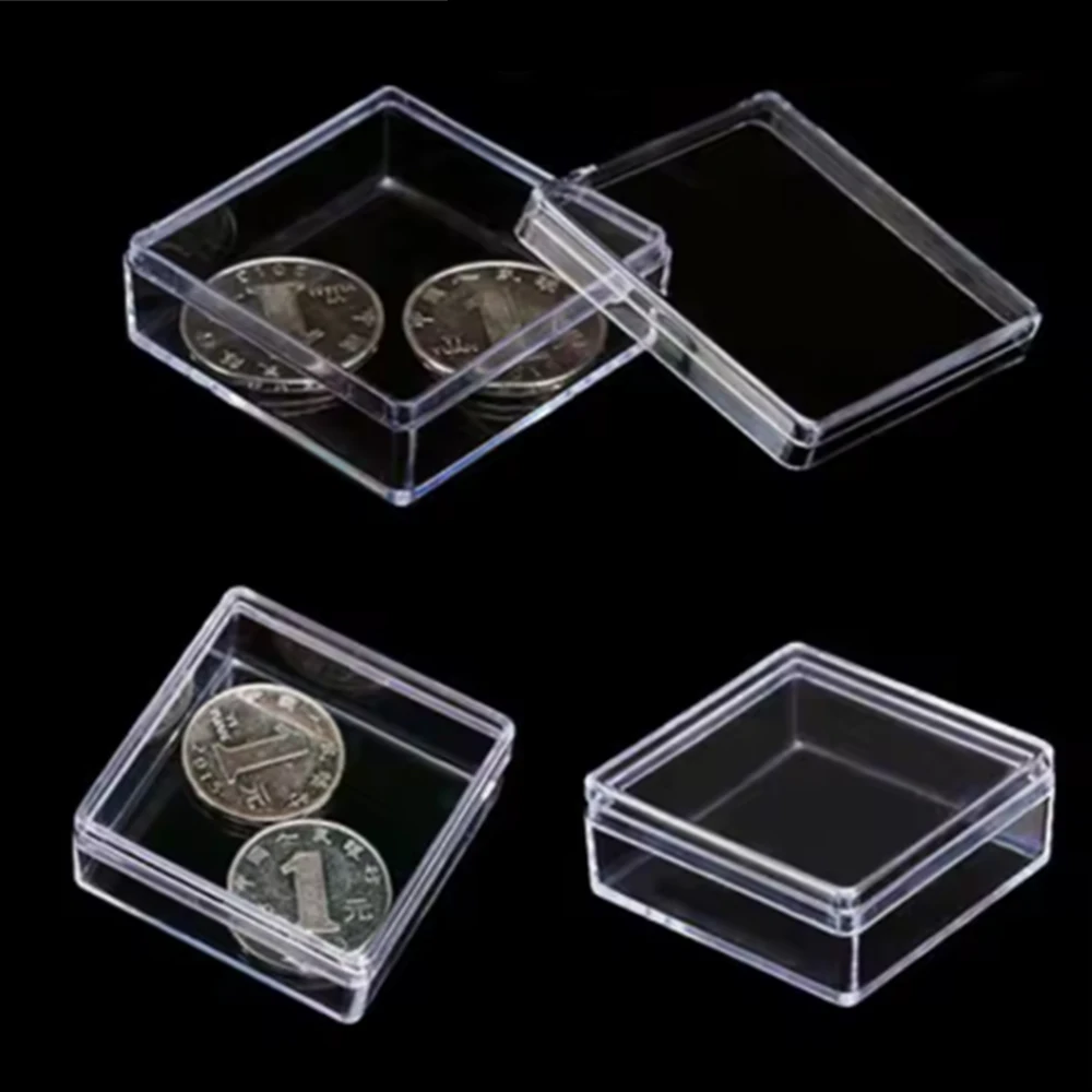 1-6Pcs Transparent Plastic Box Rectangular With Lid Small Display Box Storage and Organizing Box Specimen Collection Packaging