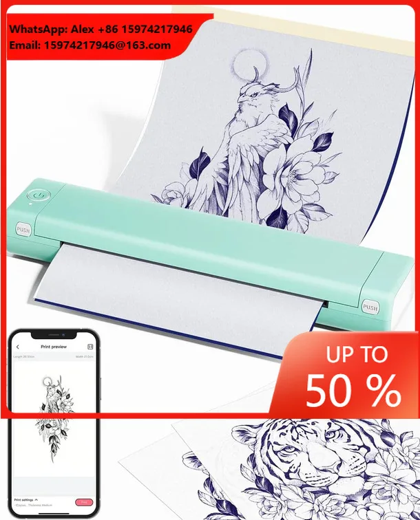 OEM Tattoo Transfer Machine A4 Portable Thermal Temporary Tattoo Printer M08F Tattoo Printer