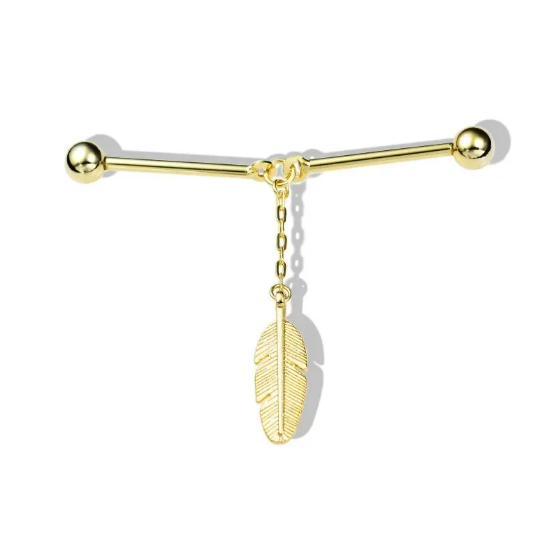 

*High End British Style Shirt Collar Needle Fashion New Metal Leaves Brooch Lapel Pin Simple Women and Men Clothing Accessories