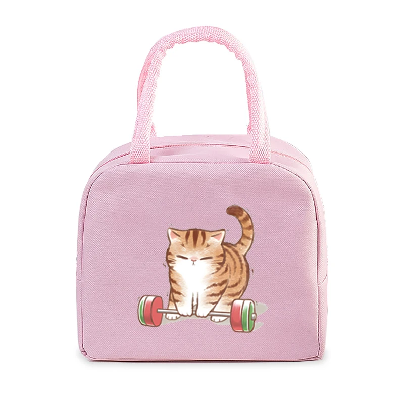 Borsa per il pranzo per donna uomo isolata portatile Cartoon Comic Cats Series multifunzionale Bento Bag Thermal School Food Kids Handbag