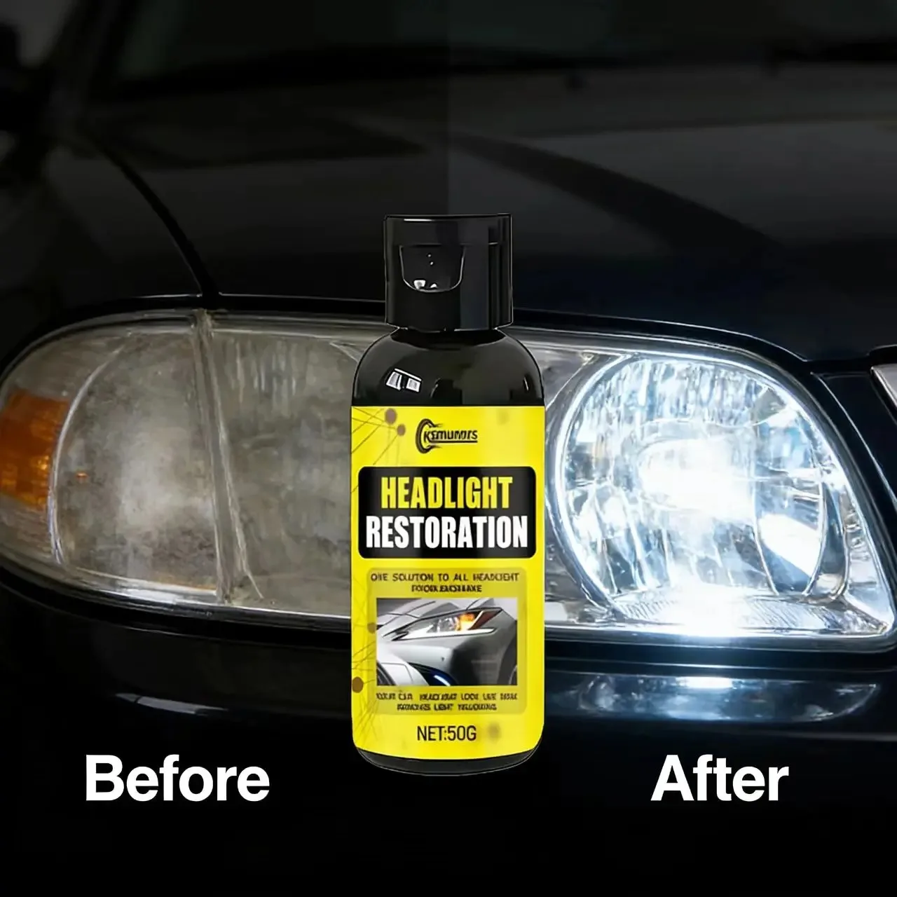 Car Headlight Restoration Wax Polishing Agent Repair Yellowing Oxidation Cloudiness Better Lighting