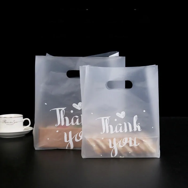 

50pcs Thank You Plastic Gift Bags Cookie&Candy&Bread Bag Packaging Bags for Gift Jewellery Pouches Wedding Favor Decor Bag