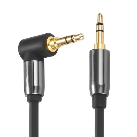 3.5mm Aux Audio Cable Right Angle Male to Male Gold-Plating Adapter Cord Speaker HiFi Cables For Car Samsung iPhone Headphones