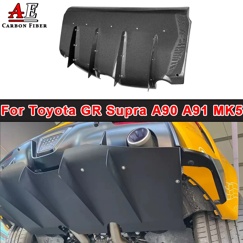 Carbon Fiber Rear Bumper Lip Diffuser Spoiler For Toyota GR Supra A90 A91 2019+ Splitter Apron Guard Body Kit