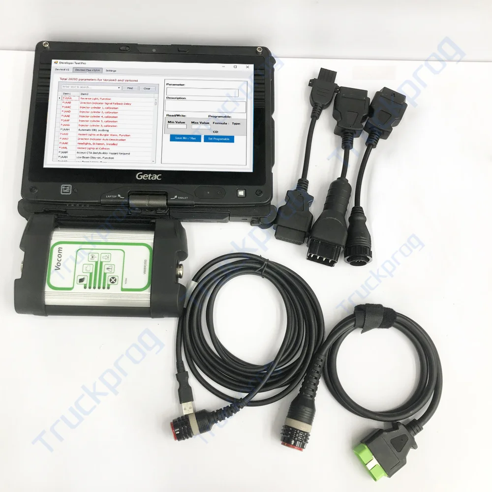 Getac V110 Laptop Tech Tool PTT for Vcads- Dev2 Programming Parameter Chassis Id VOCOM 88890300 Vocom2 88890400 Diagnostic Tool