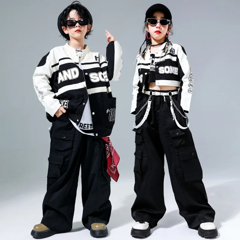 Street Dance Performance-Kostüm für Kinder, Hip-Hop-Marke für Kinder, Anzug für Jungen, Jazz Dance Runway Fashion-Kostüm für Mädchen