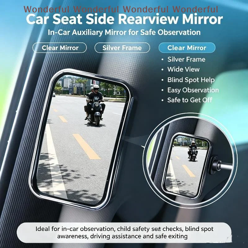 Adjustable Convex Blind Spot Mirror HD Wide Angle Car Rearview Auxiliary Mirror for Highway Lane Change Auto Accessory