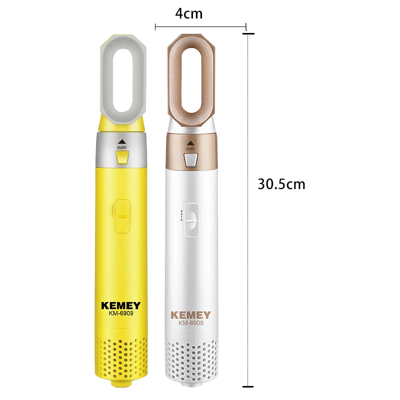 KM-6909 Blow Straight Roll up Fluffy Hair Roots Moisturizing Luster Multi-functional Adapters Kemey Hair Dryer Luxury Kits