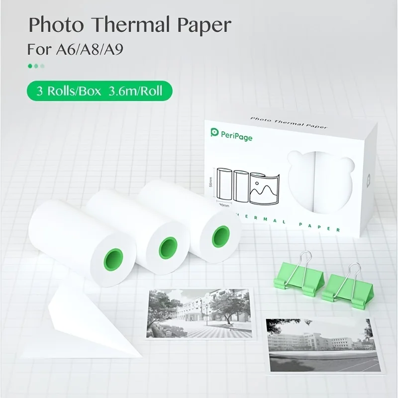 Foto Thermopapier durchscheinende Rolle selbst klebender Aufkleber 56mm Peripage hochwertige knackige klare Drucke
