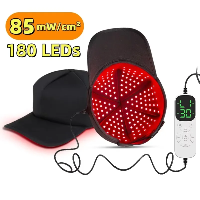 OEM ODM 180 LED Infrared LED Therapy Cap 660nm 850nm Photobiological Regulation Red Light Therapy Cap Manufacturer