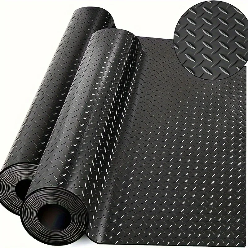 Two Durable PVC Oxford Cloth Heavy-duty Anti Slip Rubber Pads - Can Be Cut To Fit Garage, Gym, Warehouse Floors